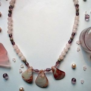 Shell and Rose Quartz Necklace